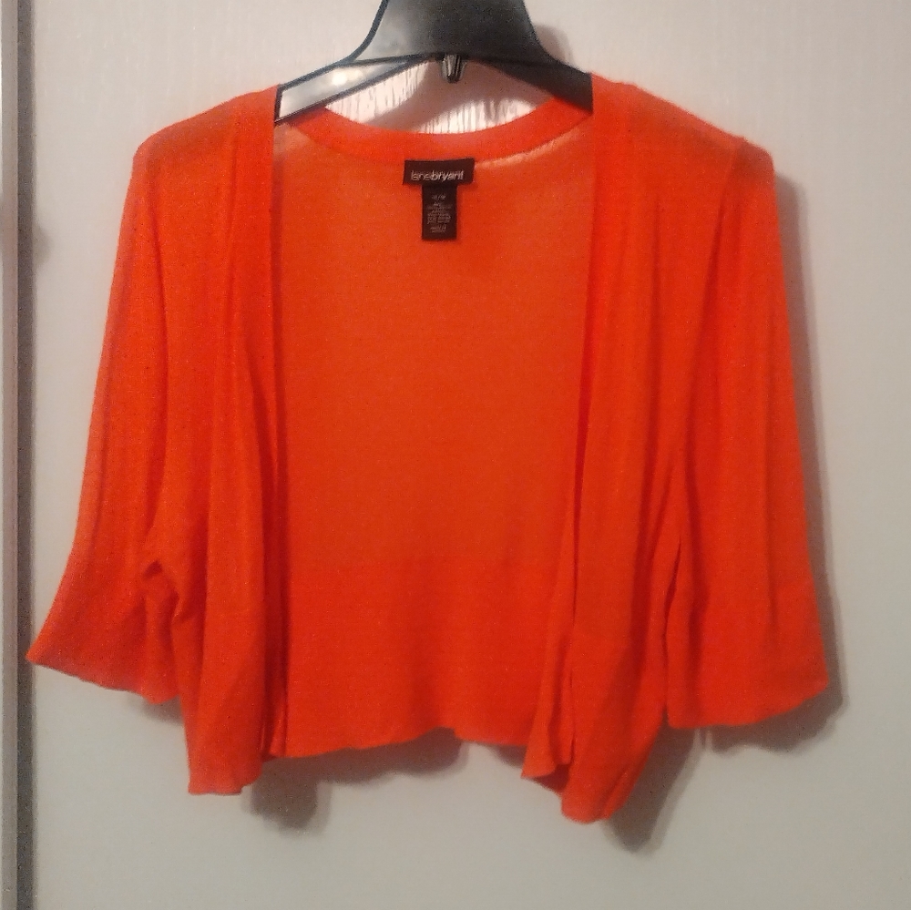 LANE BRYANT Orange Cropped Cardigan size 14/16